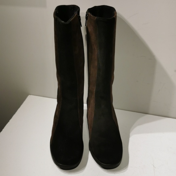 AQUATALIA Multicolor Suede Leather Knee High Stretch Boots - Picture 4 of 9